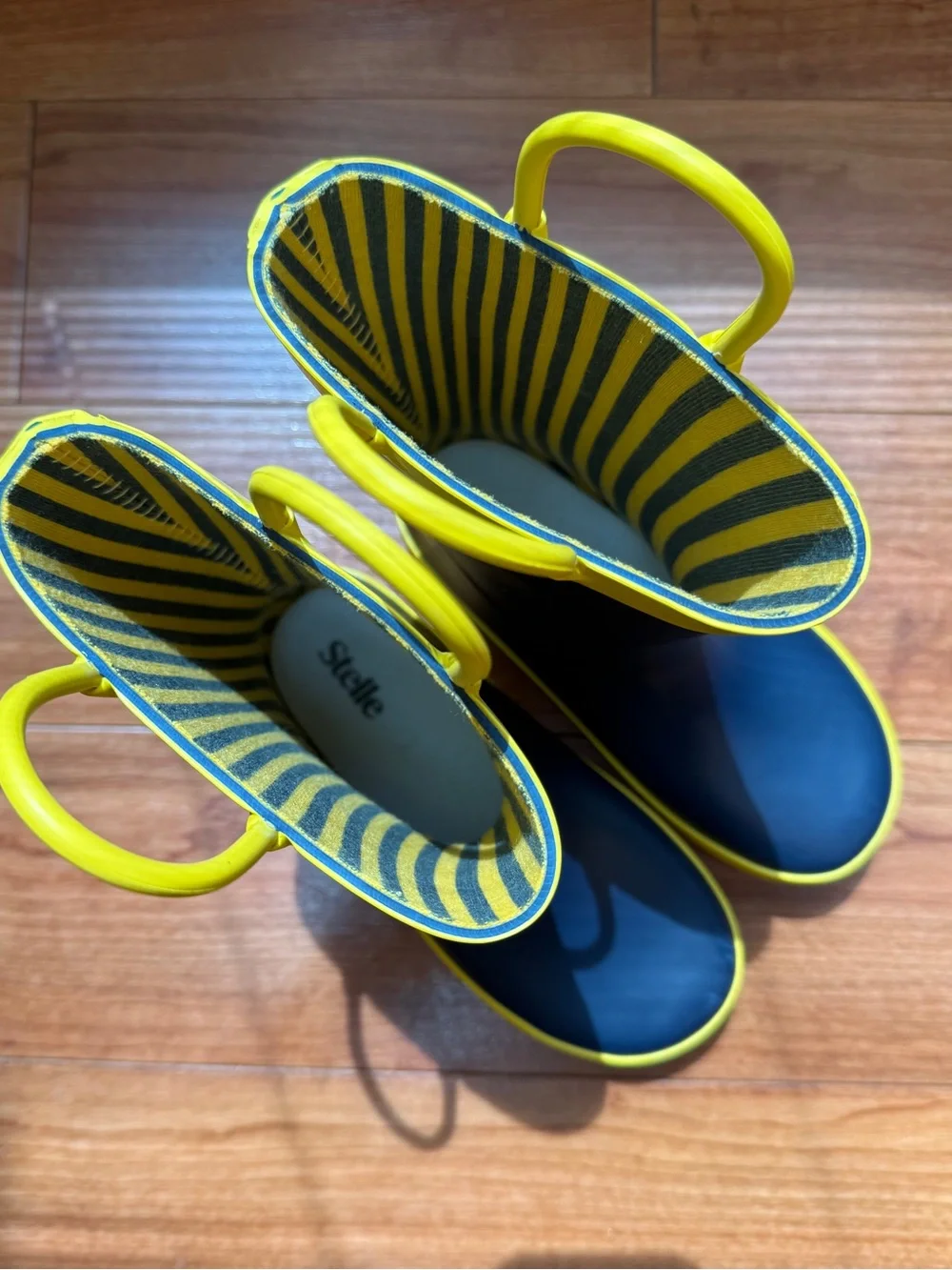 Stelle Navy & Yellow Kids Rain Boot